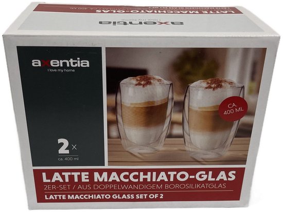 2 verres à double paroi - pour différents types de café - Latte macchiato, cappuccino, espresso - set de 2 (300 ml)