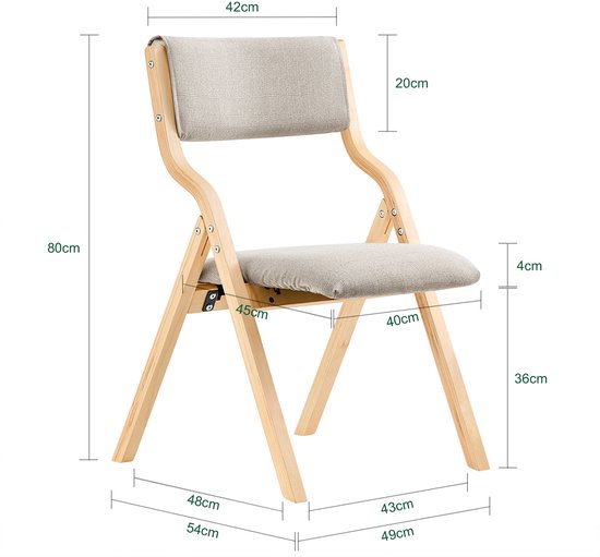 SoBuy Set of 2 Folding Chair, Office Chair with Upholstered Seat Cushion, Dining Chair, Light Grey, 49x80x54cm, FST40-HGx2 - pour la salle à manger, la cuisine, le salon ou le bureau à domicile