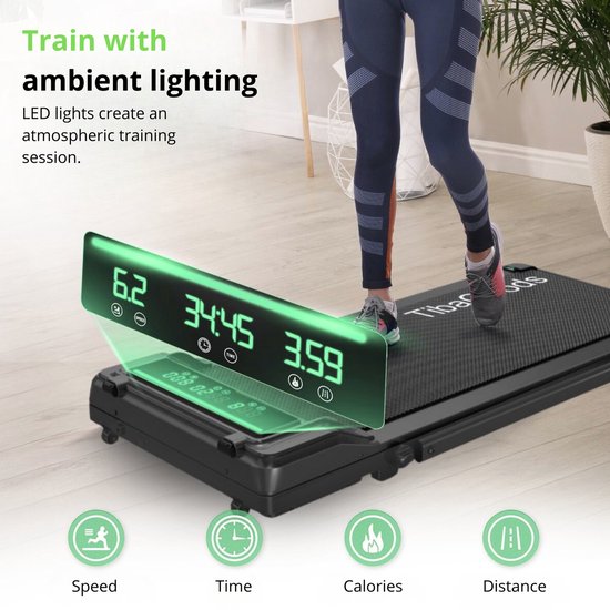 TibaGoods Tapis de course - 6km/h - Pour le bureau - Avec huile supplémentaire - Nouvelle version - jusqu'à 130kg