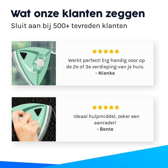 ShopWise Lave-vitre magnétique pour double vitrage - Comprend des tampons de nettoyage, des bandes et plus encore - Jusqu'à 25 mm - Convient pour HR/HR++ - Nettoyeur de vitre - Lave-vitre - Essuie-vitre - Essuie-vitre - Essuie-vitre - Raclette pour vitre