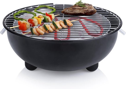 Barbecue électrique Tristar BQ-2880 - Surface de cuisson 30 cm - Grille lavable au lave-vaisselle - Noir