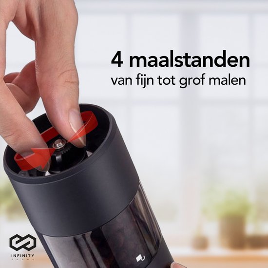 Infinity Goods Moulin à poivre et à sel électrique - Moulin à poivre - Moulin à sel - Moulin à épices - Noir