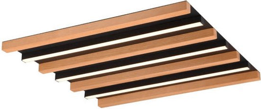 Plafonnier à leds Fontana 45x45 cm - aspect bois - 648914532