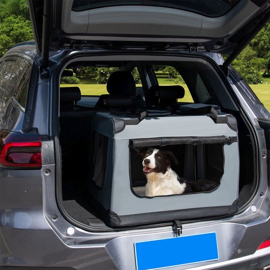 Boîte de transport pliante pour chien / Banc Lassie M - Gris - 42 x 60 x 44 cm