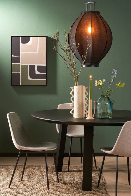 Mica Decorations Lampe pendante Pego - H73 x Ø54 cm - Lin - Noir