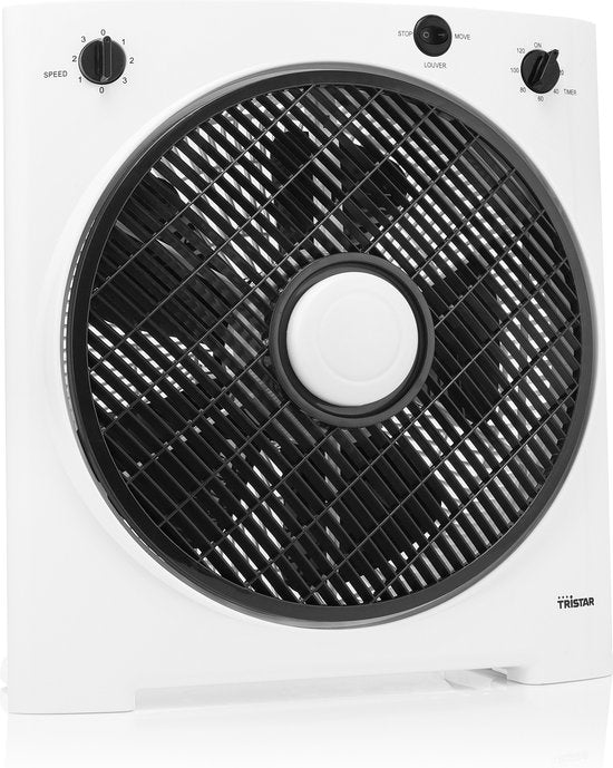 Ventilateur de caisson 3 vitesses - Minuterie 120 min - Large circulation d'air - Compact et élégant - Tristar VE-5858