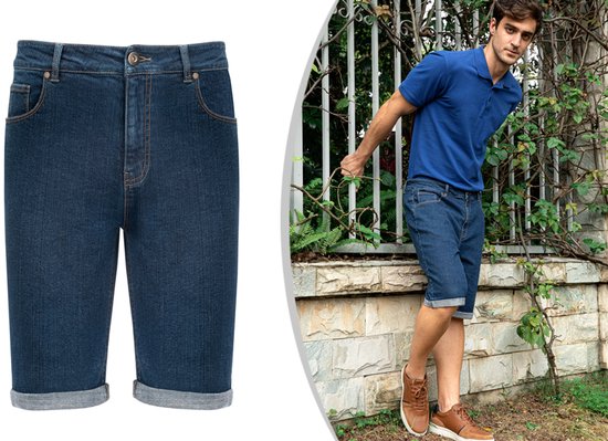 Milanoro - Short en jean élégant pour homme - Bleu clair - M