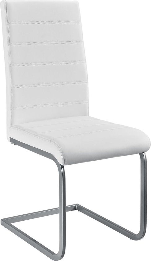 2 Chaises de salle à manger / chaise - Vegas - Cuir synthétique - Blanc