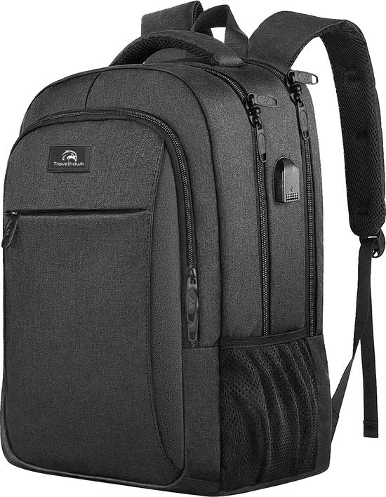 Travelhawk Backpack - 28L - 15.6 inch - Laptop Backpack - Backpacks - Sac à dos - Hommes & Femmes - Water Repellent - With USB Charging Port