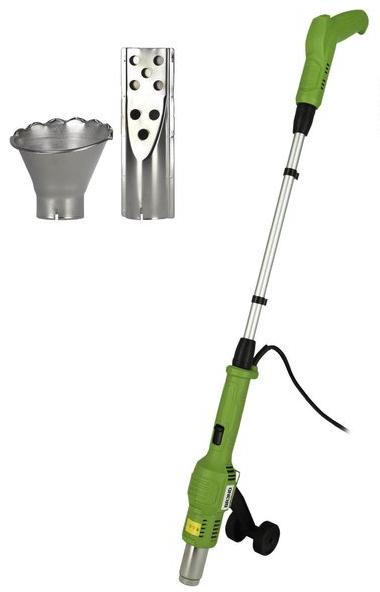 BREND BR-2229 Brûleur électrique de mauvaises herbes avec roues - Désherbeur avec chaleur jusqu'à 650 °C - Avec accessoire pour barbecue - Respectueux de l'environnement - Vert