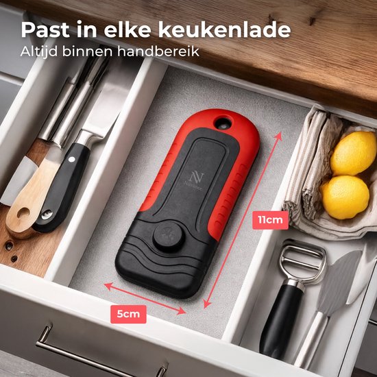 Nuvance Grattoir à vitre - 16 couteaux inclus - Nettoyeur de table de cuisson - Grattoir à vitre et à peinture - Table de cuisson à induction et vitrocéramique - Rouge
