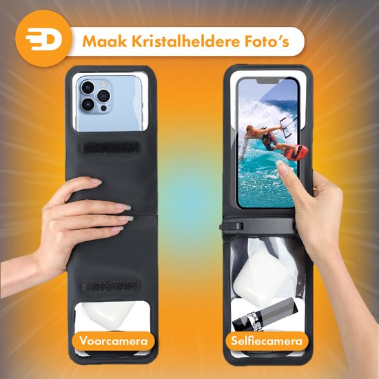 Drivv. Étui étanche pour téléphone 2 en 1 avec cordon - Universel jusqu'à 6,7 pouces - Étui étanche pour téléphone - Noir