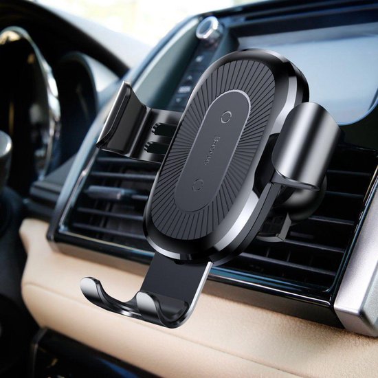 Baseus Gravity Car Mount Car Holder + Qi Wireless Charger Argent