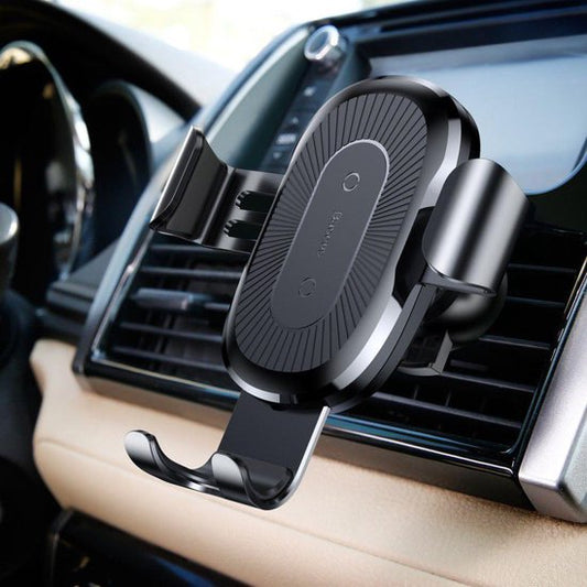 Baseus Gravity Car Mount Car Holder + Qi Wireless Charger Argent