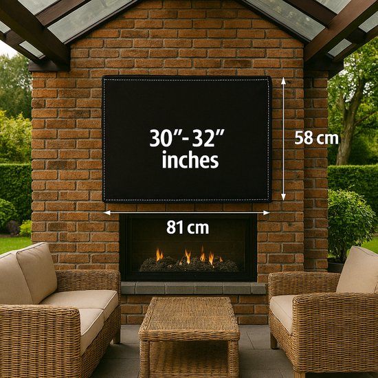 Alpina Outdoor housse de télévision - 81x58x11.5 cm - hydrofuge et antisalissure - noir