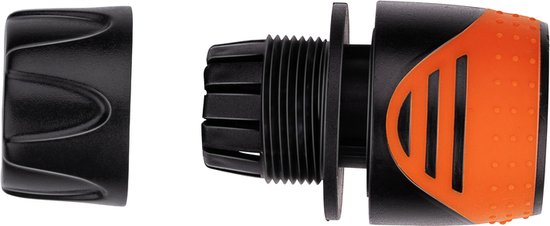 BLACK+DECKER Coupleur de tuyau d'arrosage 1/2'' - Tuyaux d'arrosage ⌀13mm - Plastique - Noir/ Orange