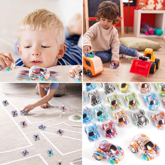 Partizzle 50x Voitures - Voitures à tirer - Voitures auto-conductrices - Cadeaux de distribution de voitures - Grabbelton Cadeaux pour enfants et jeunes enfants - Garçons - 5cm