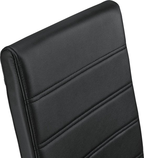 2 Chaises de salle à manger / chaise - Vegas - Cuir synthétique - Noir