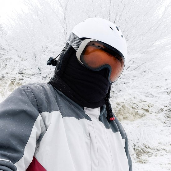 Travelhawk Neckwarmer - Hommes et femmes - Convient pour les sports d'hiver, la randonnée, le cyclisme et le scooter/moto - Écharpe à col roulé - Noir