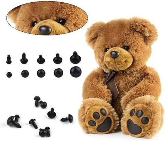 Yeux de sécurité Knaak - Yeux pour animaux - 6 - 12 mm - boîte de rangement incluse - 100 pièces - noir