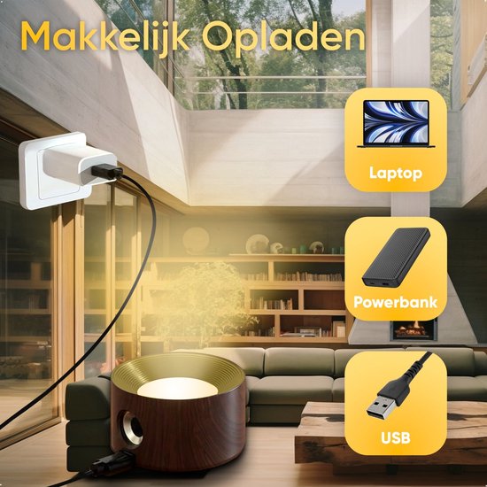 KRAFT Lampe murale rechargeable - Appliques murales d'intérieur - Couleur chêne - 2 pièces