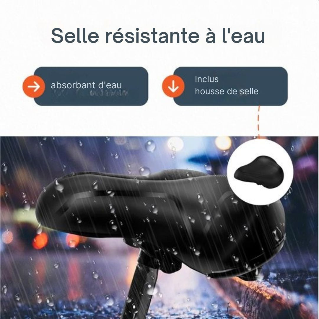 Selle de vélo unisexe - Proskill - 100% imperméable - Housse de selle incluse - Ergonomique - Avec suspension - Vélo de route - avec gel - Vélo de montagne - Femme - Accessoires - jupe femme - Porte-vélos - Rail de selle - Noir