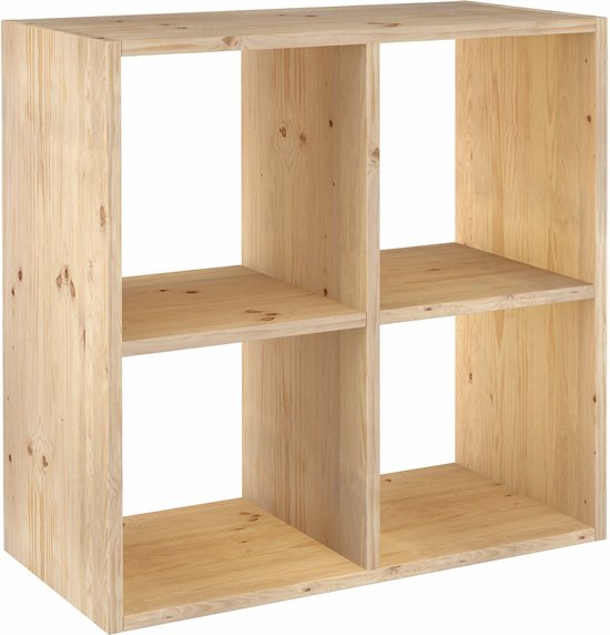 Astigarraga Armoire à compartiments ouverte - 4 compartiments - Pin PEFC - 71x71cm