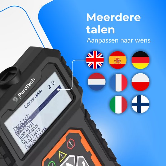 Scanner OBD2 - PuroTech - Diagnostic voiture - Lecture et suppression de codes défaut - Compatible véhicules dès 2000 - Écran LCD - Noir/Orange