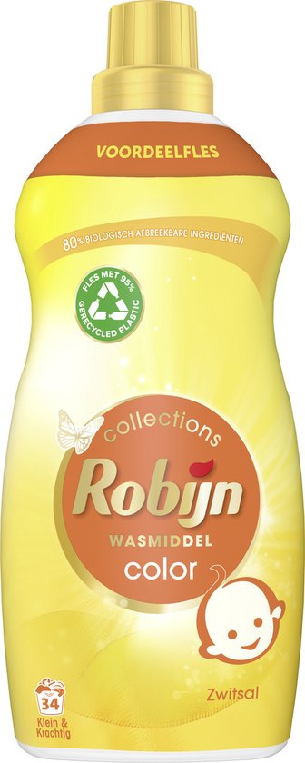 Robijn Klein & Krachtig Collections Color Zwitsal Détergent liquide 34 lavages