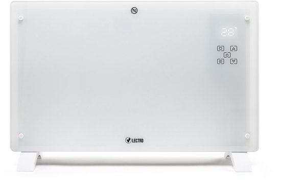 Vlectro - Cuisinière électrique et convecteur - 2000W - Affichage LED et télécommande - Métal blanc et plastique - Montage mural et autoportant - Efficacité énergétique avec thermostat
