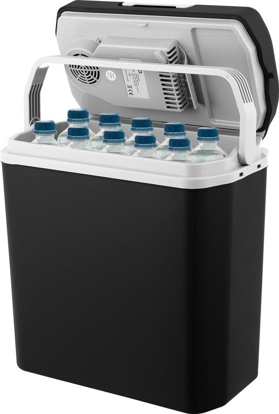 MOA Coolbox électrique 12v 230 volt - 22L - Frigobox - Réfrigérateur de camping - Voiture et camping - Refroidissement et chauffage - Noir
