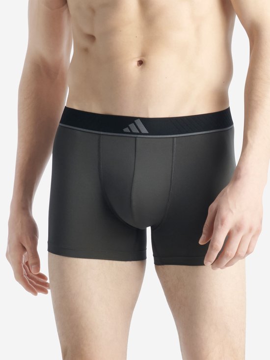 adidas Active Flex 3-Pack Boxers en Microfibre - Hommes - Sous-vêtements de sport - Stretch - Régulation de l'humidité - Noir/Gris - Taille XL