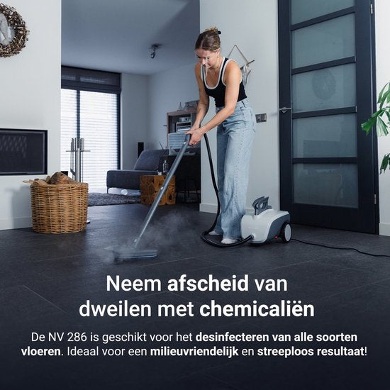 Techweise - TS1 Nettoyeur vapeur (21 accessoires) - 1500W, 45 min de vapeur, 3.6 Bar de pression, 100°C - 40 x 28.2 x 33.5 cm - Plastique/métal - Gris/Noir