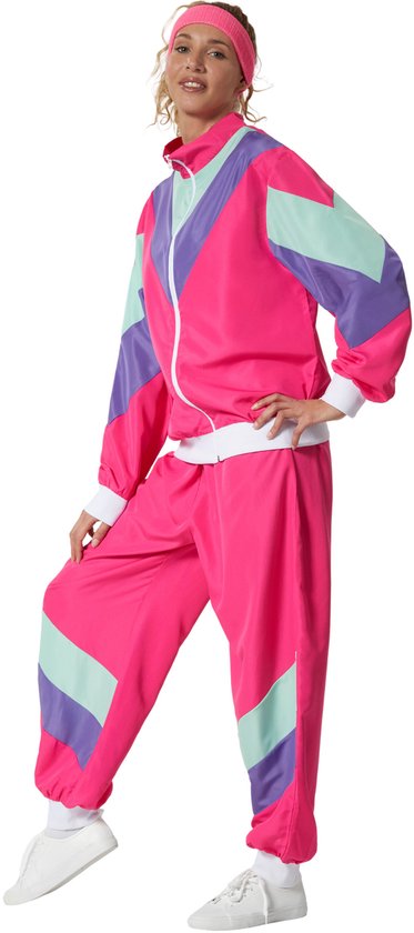 dressforfun - costume femme rétro 80s 90s jogging - rose, M - Costume carnaval - Halloween - Dress up - Party wear - Carnaval wear - Party - Party wear