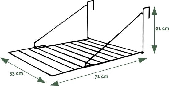BRASQ Portoir à linge suspendu noir - 5 mètres - Portoir à linge pour porte et balcon - Portoir à linge pliable - Portoir à linge mural - Portoir à linge suspendu - 53x71x27 cm