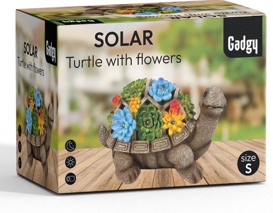 Gadgy Lampe solaire de jardin tortue - Lampe solaire de jardin - Lampe solaire de table - Lampe d'extérieur Statue de jardin - Lanterne de jardin avec capteur jour/nuit - Eclairage pour l'extérieur - Lanterne de jardin