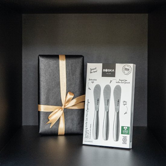 Boska Set de couteaux à tartiner Mini Copenhagen - Couteaux à fromage - 3 pièces - Acier inoxydable - Set de couteaux à fromage pour fromage frais
