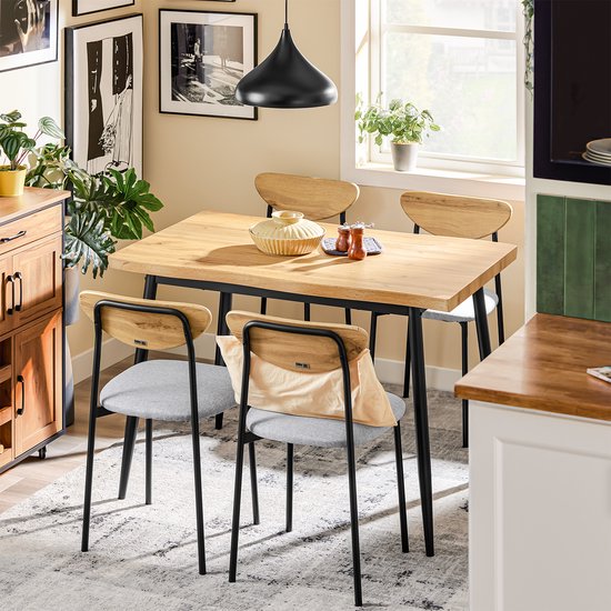SoBuy OGT52-N Ensemble de table à manger 5 pièces avec chaises confortables, table à manger avec 4 chaises, table de cuisine compacte pour les petits espaces, idéale pour la salle à manger, la cuisine, le salon