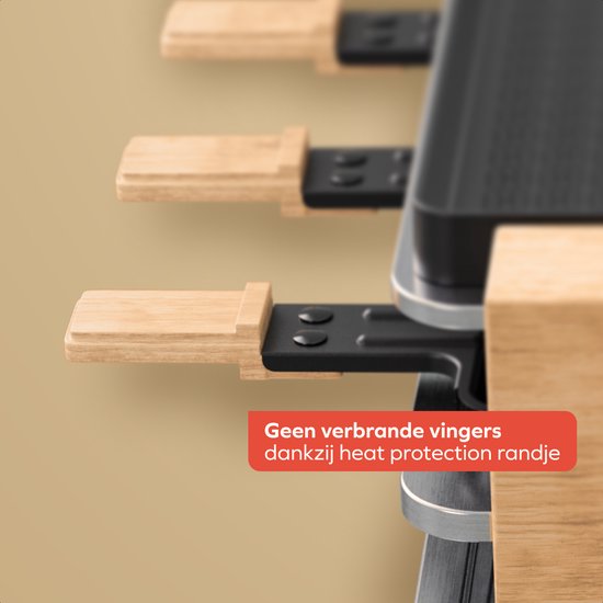 KitchenBrothers Gourmet Set - 950W - Assiette Gourmet 8 personnes - Set avec casseroles et spatules - 46,5 x 23 cm - Bois/Noir