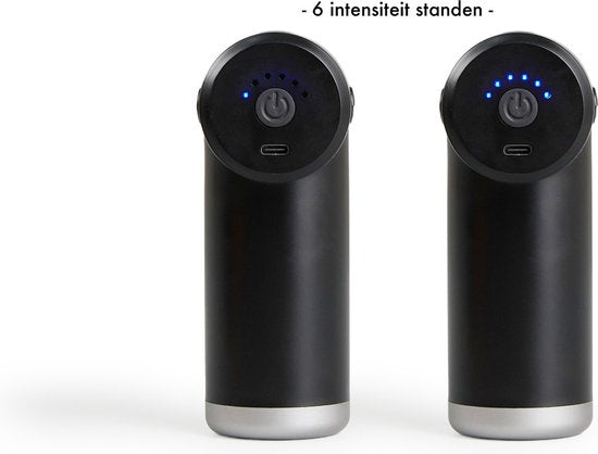 Pistolet de massage Rebblo - Appareil de massage sportif et relaxant - Pistolet de massage électrique - Pistolet de massage avec 6 vitesses et 4 boutons de massage - 24 W - 1800 mAh