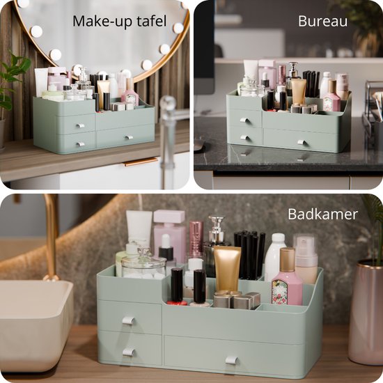 Organess - Organisateur de maquillage - Boîte de rangement - Organisateur de soins - Trousse de maquillage - Vert