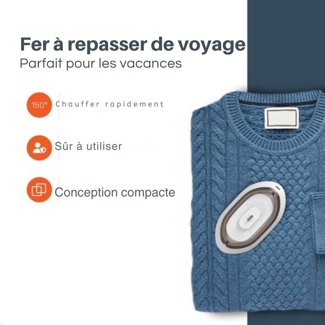 Fer à repasser de voyage - Merkloos - Mini - compact et portable - Fonction séchage et vapeur - blanc