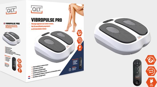 QLT VibroPulse Pro Appareil de massage des jambes et des pieds - 10 programmes - 20 vitesses