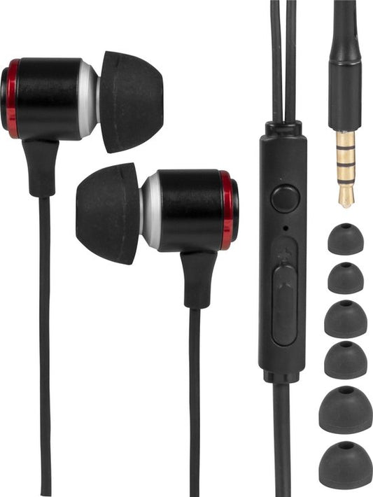 Nuvance - Ecouteurs avec fil - Connexion jack 3,5 mm - Ecouteurs avec fil - Ecouteurs intra-auriculaires avec fil et microphone - Noir