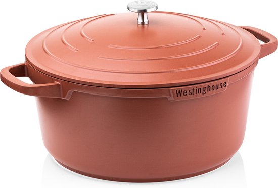 Casserole Westinghouse Performance Series Induction - Casserole 28cm - Rouge - Avec couvercle - Convient à toutes les sources de chaleur, y compris l'induction et le four