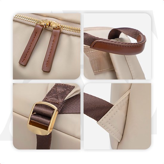 Aramae® - Sac à dos femme - Sacoche pour ordinateur portable 15,6 pouces - Sac à dos femme - Sac à dos fille - Sac à dos beige - Sac d'école