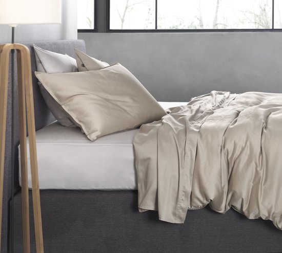 ZoHome Satinado Housse de couette - Litsjumeaux - 240x200/220 cm - Forest Sand