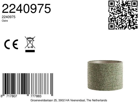 Light & Living - abat-jour - Osire - vert - textile - Ø 40cm - E27 - 2240975