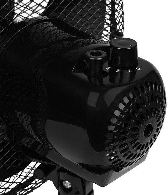 Ventilateur de table 30 cm - 3 vitesses - Oscillation 85° - Débit d'air réglable - Tristar VE-5725 - Noir