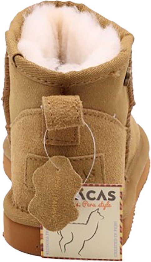Alpacas Footwear - Ladies - Bottes courtes en daim véritable avec couture froide - Doublées de 100% de laine d'agneau douce - Chestnut - 36